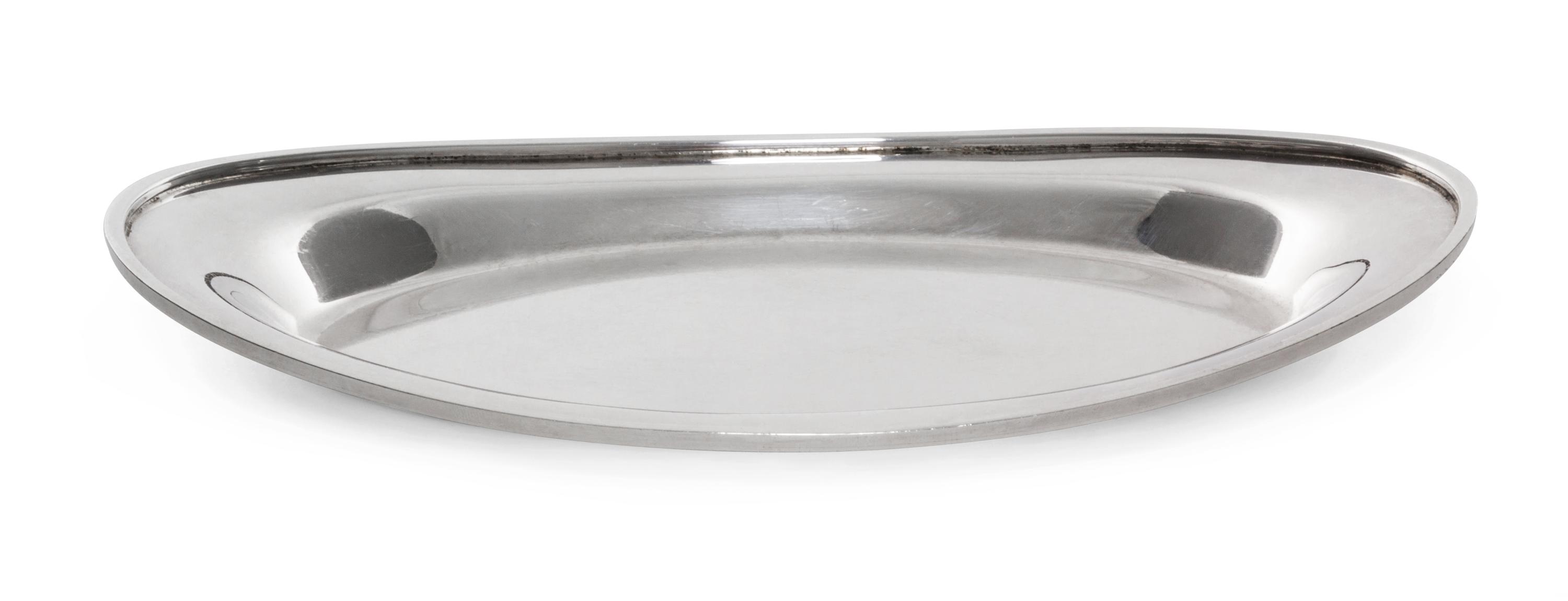An Italian Silver Tray, Alphonse Lapaglia, 20th Century, of oval form with an applied rim.