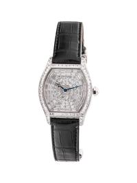 CARTIER, 18K WHITE GOLD AND DIAMOND REF. HP100502 'TORTUE XL' WRISTWATCH