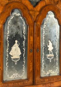 A Venetian Walnut Bureau Bookcase