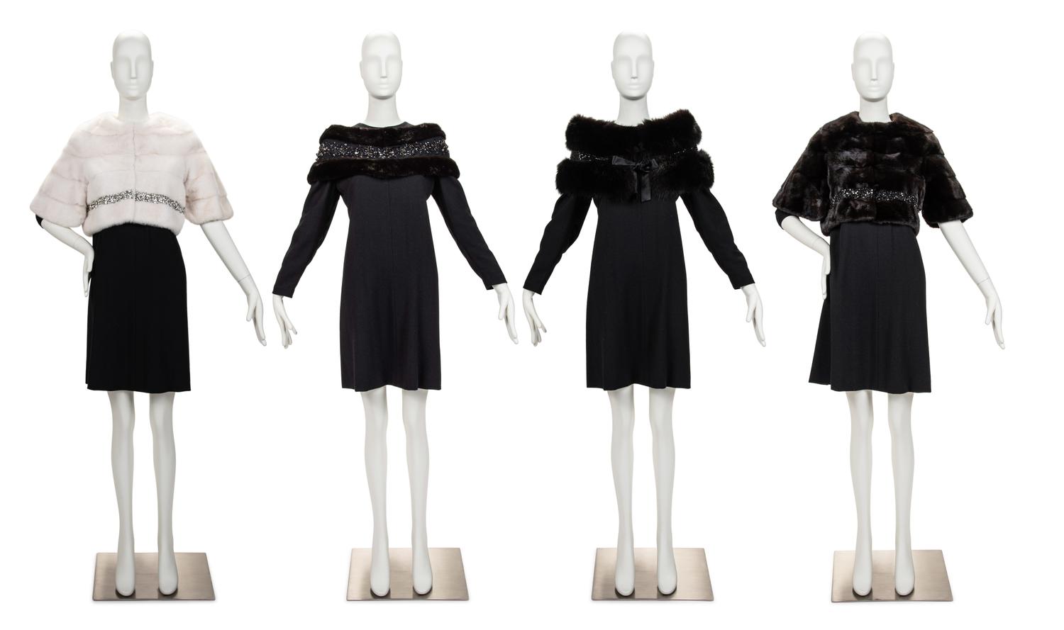 Two Fur Jackets and Two Stoles, Including Judith Leiber and Badgley Mischka