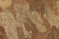 A Large Japanese Embroidered Silk 'Dragons' Panel