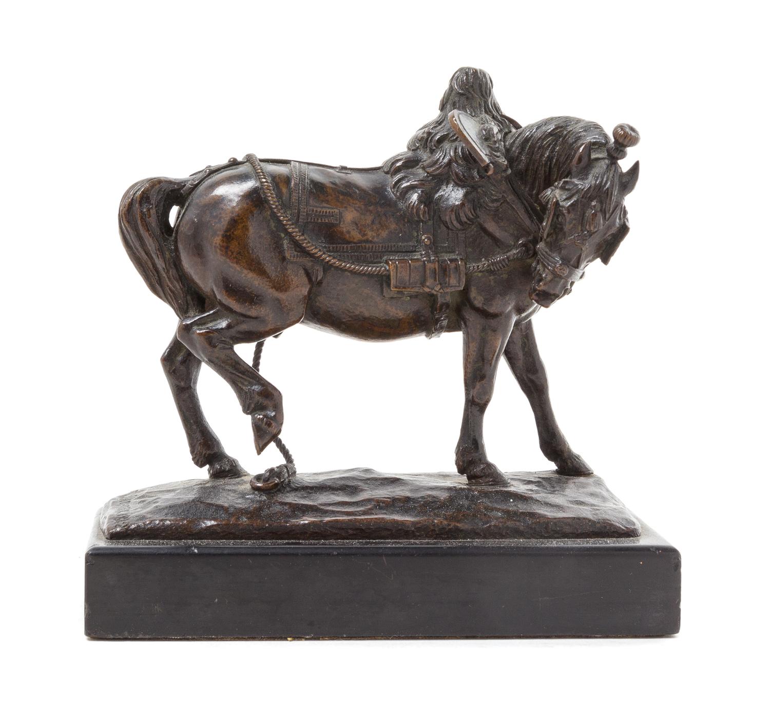 A French Bronze Model of a Horse Height 4 1/2 inches. — AFTER JEAN-FRANCOIS THEODORE GECHTER (1796-1844)