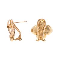 YELLOW GOLD AND DIAMOND FLOWER EARCLIPS