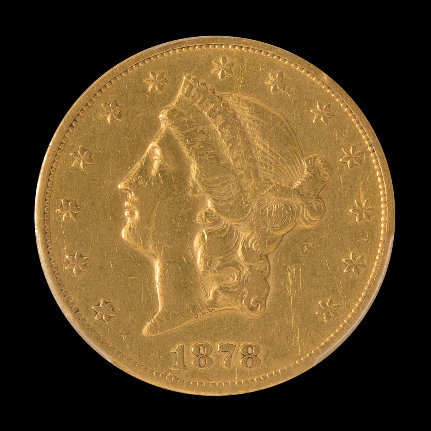 A United States 1878-CC Liberty Head $20 Gold Coin