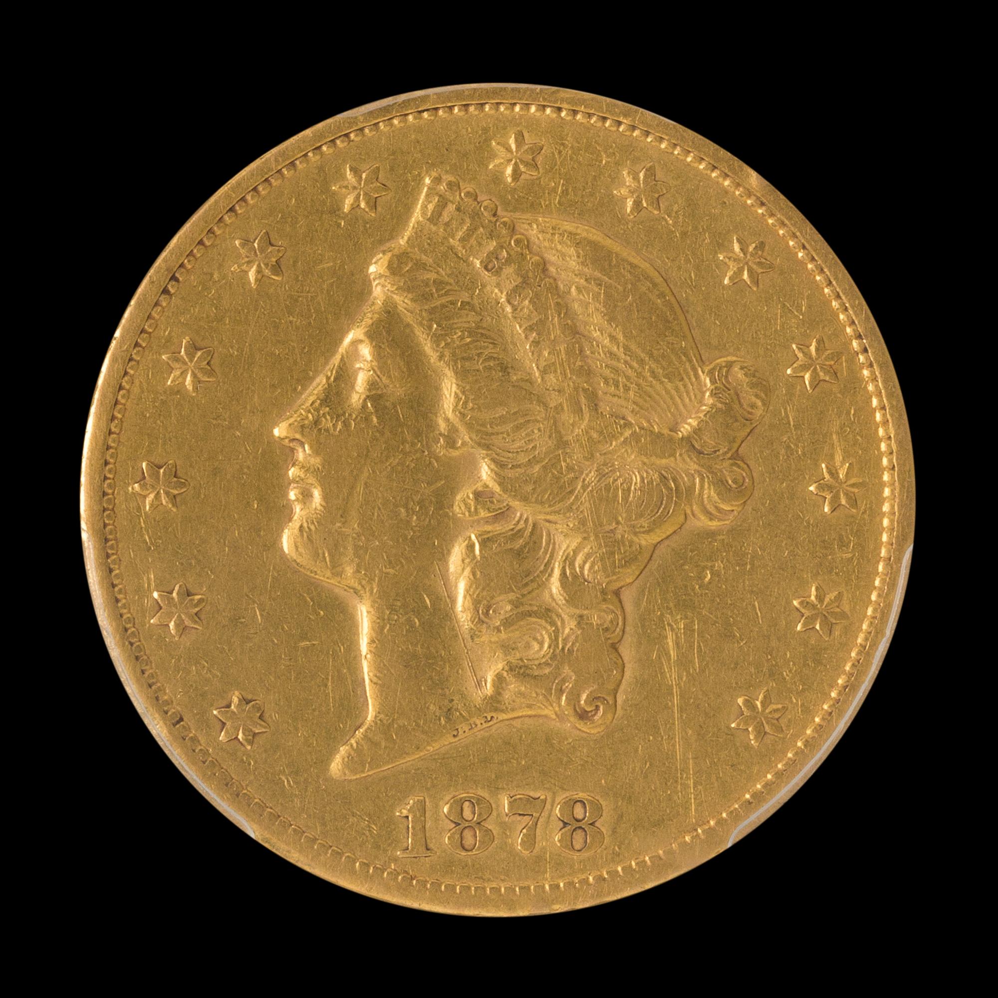 A United States 1878-CC Liberty Head $20 Gold Coin