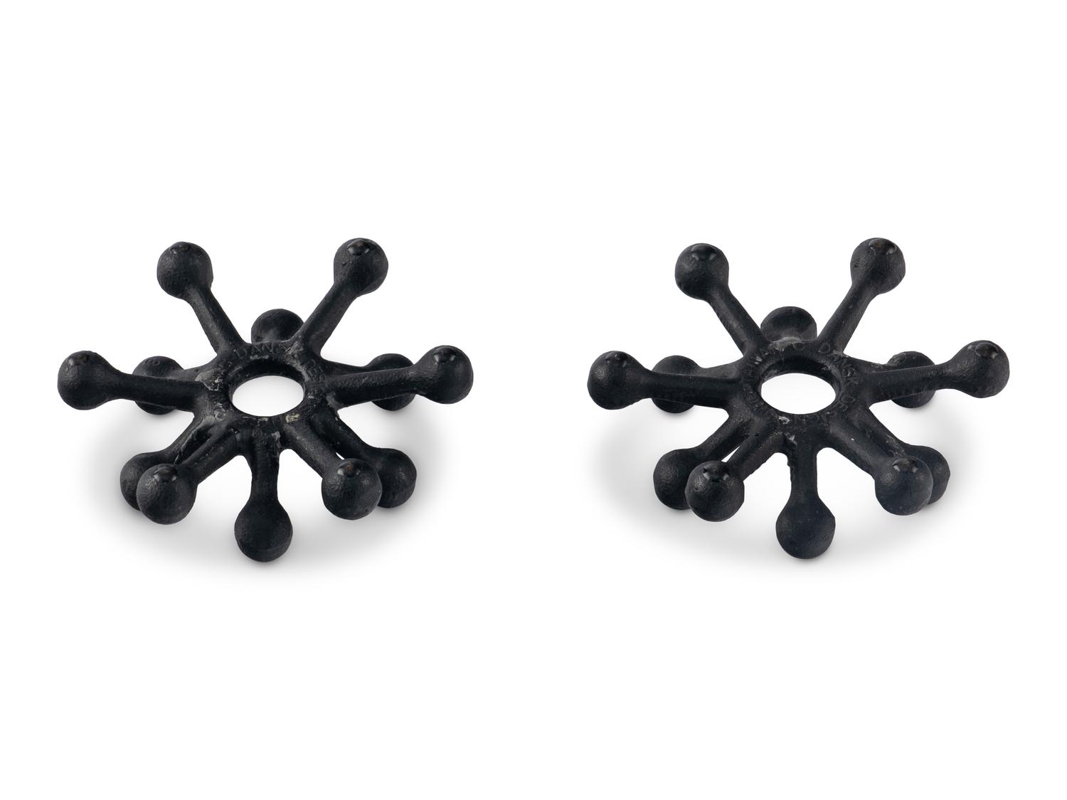 A Pair of Danish Modernist Cast Iron Candle Holders