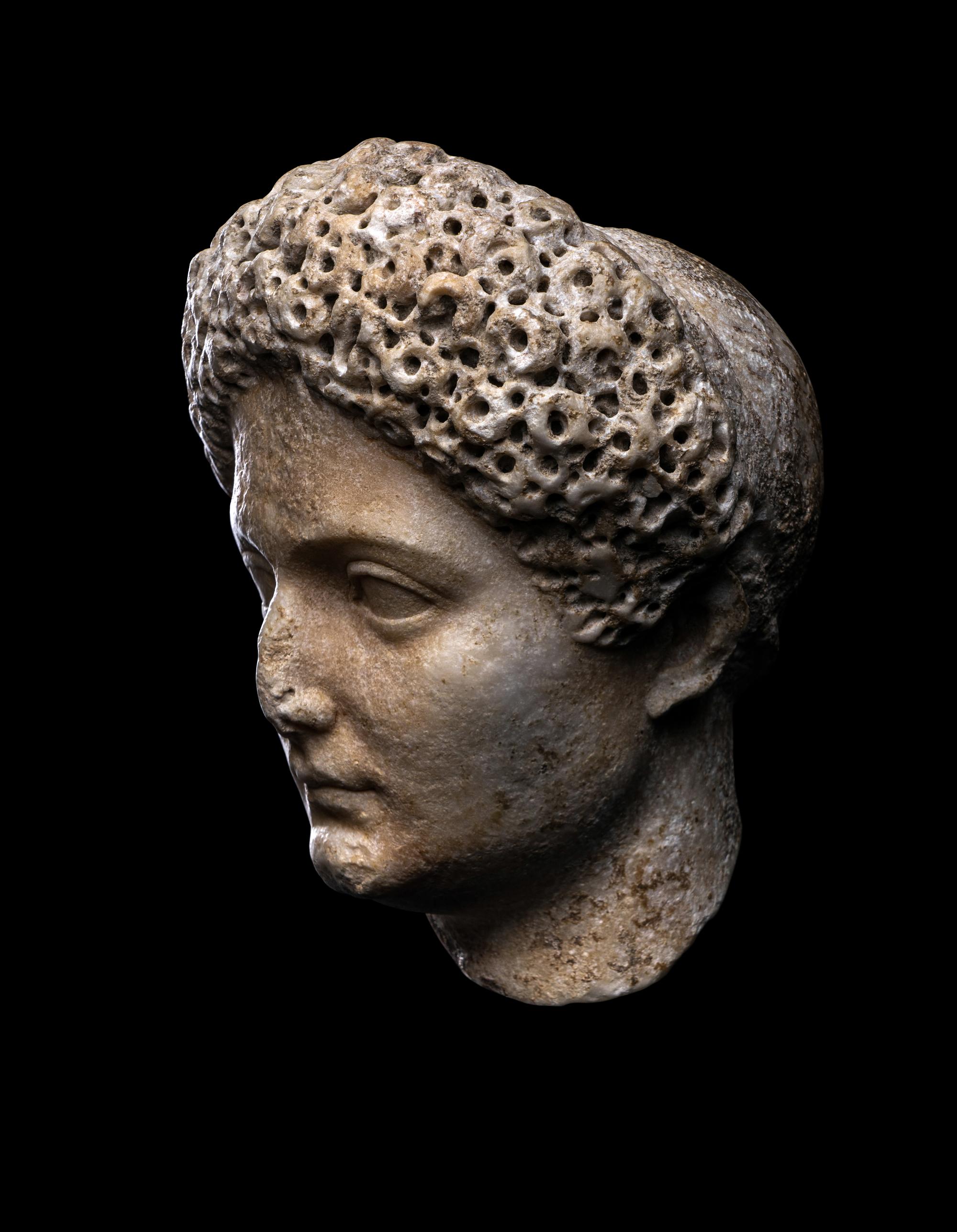 A Roman Marble Portrait Head of Julia Titi