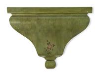 A Louis XV Gilt Metal Mounted Green-Painted Bracket Clock and Bracket