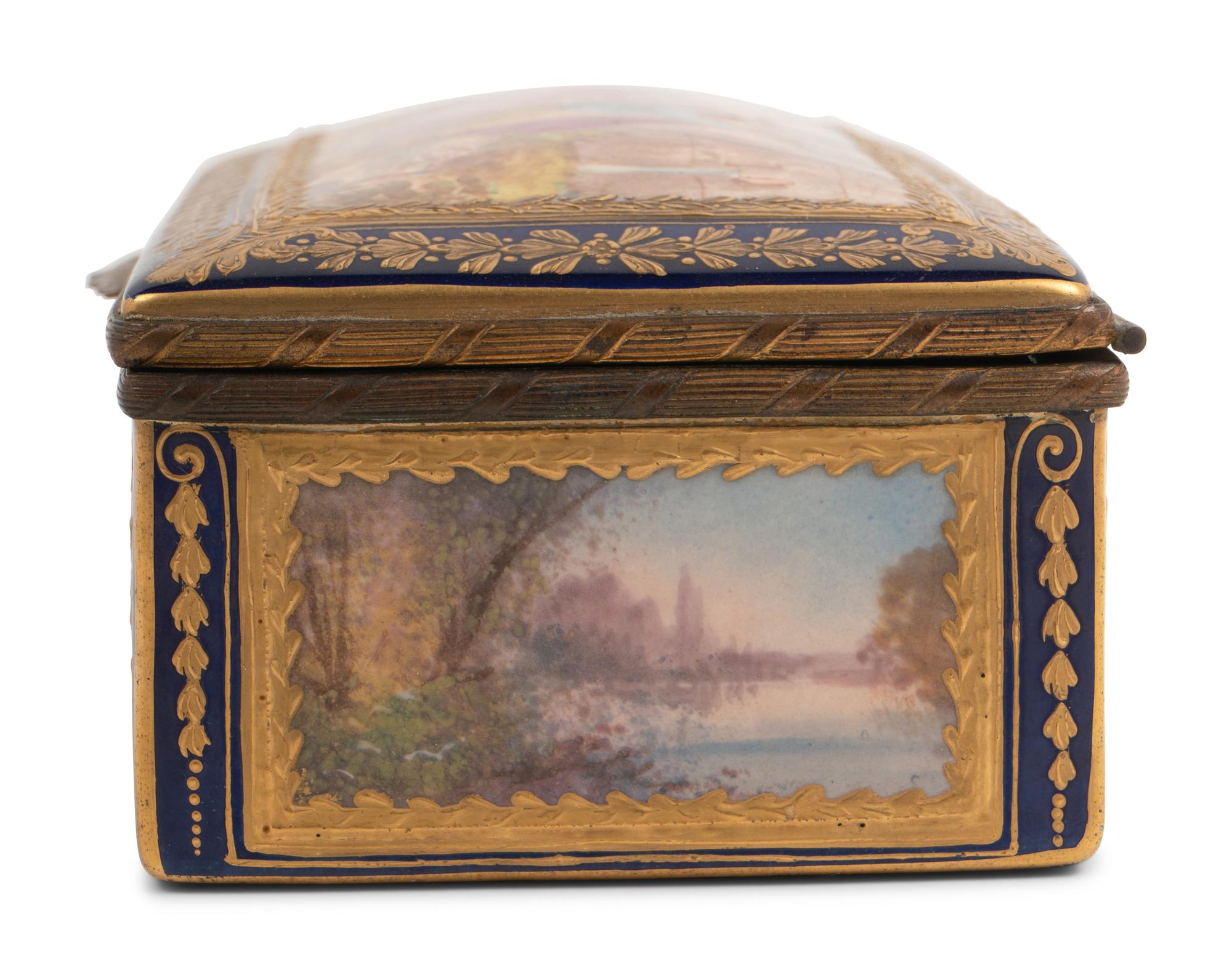 A Sèvres Style Porcelain Table Casket