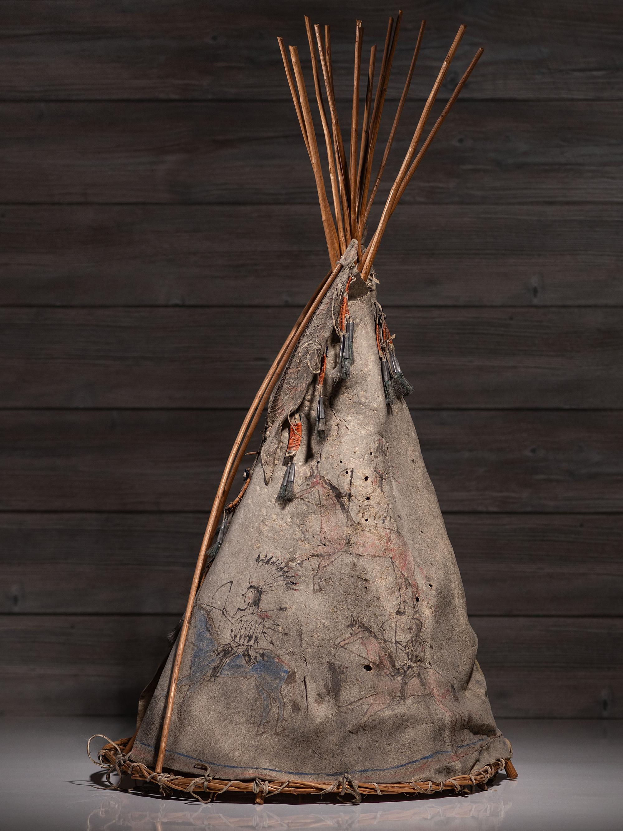 Sioux Painted Hide Model Tipi