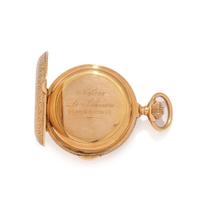 LOUIS AUDEMARS, 18K YELLOW GOLD MINUTE REPEATER HUNTER CASE POCKET WATCH