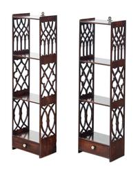 A Pair of English Mahogany Hanging Shelves