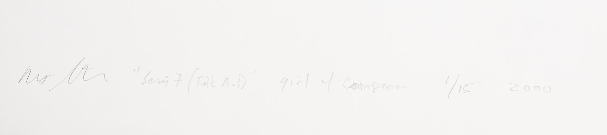Girl with Companion from Series 7 (Folk Art), 0, and Robe (three works)