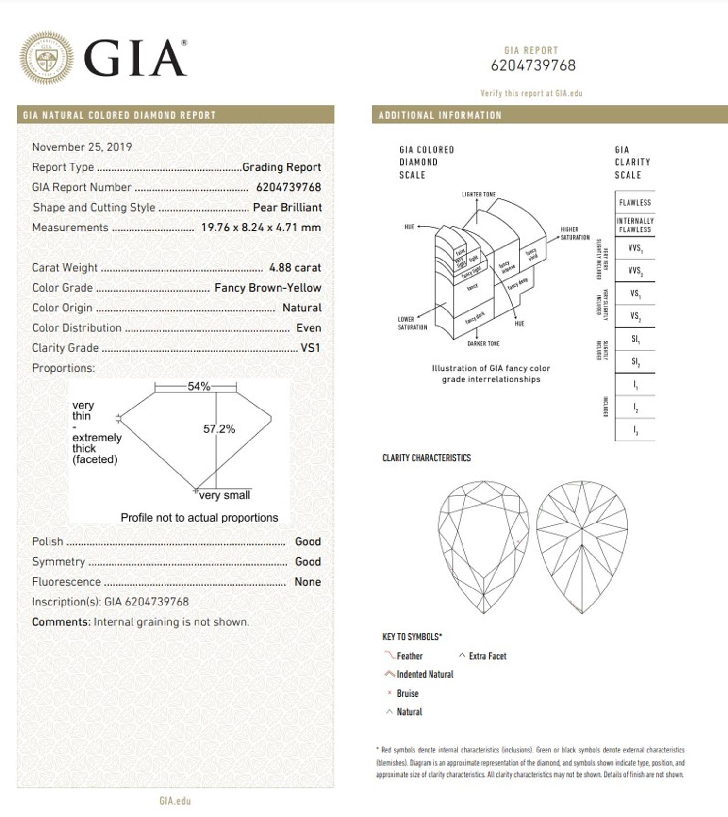 FANCY BROWN-YELLOW DIAMOND AND DIAMOND RING-DANT