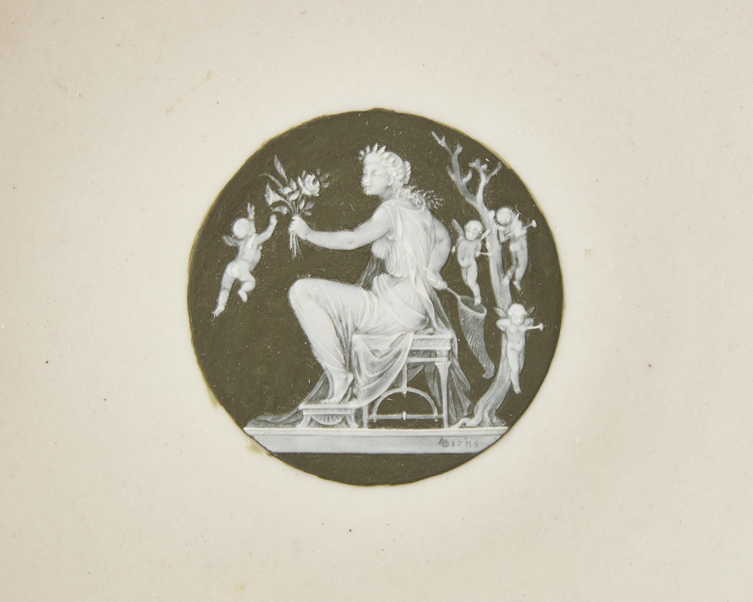 A Minton Pâte-sur-Pâte Biscuit Glazed Dish