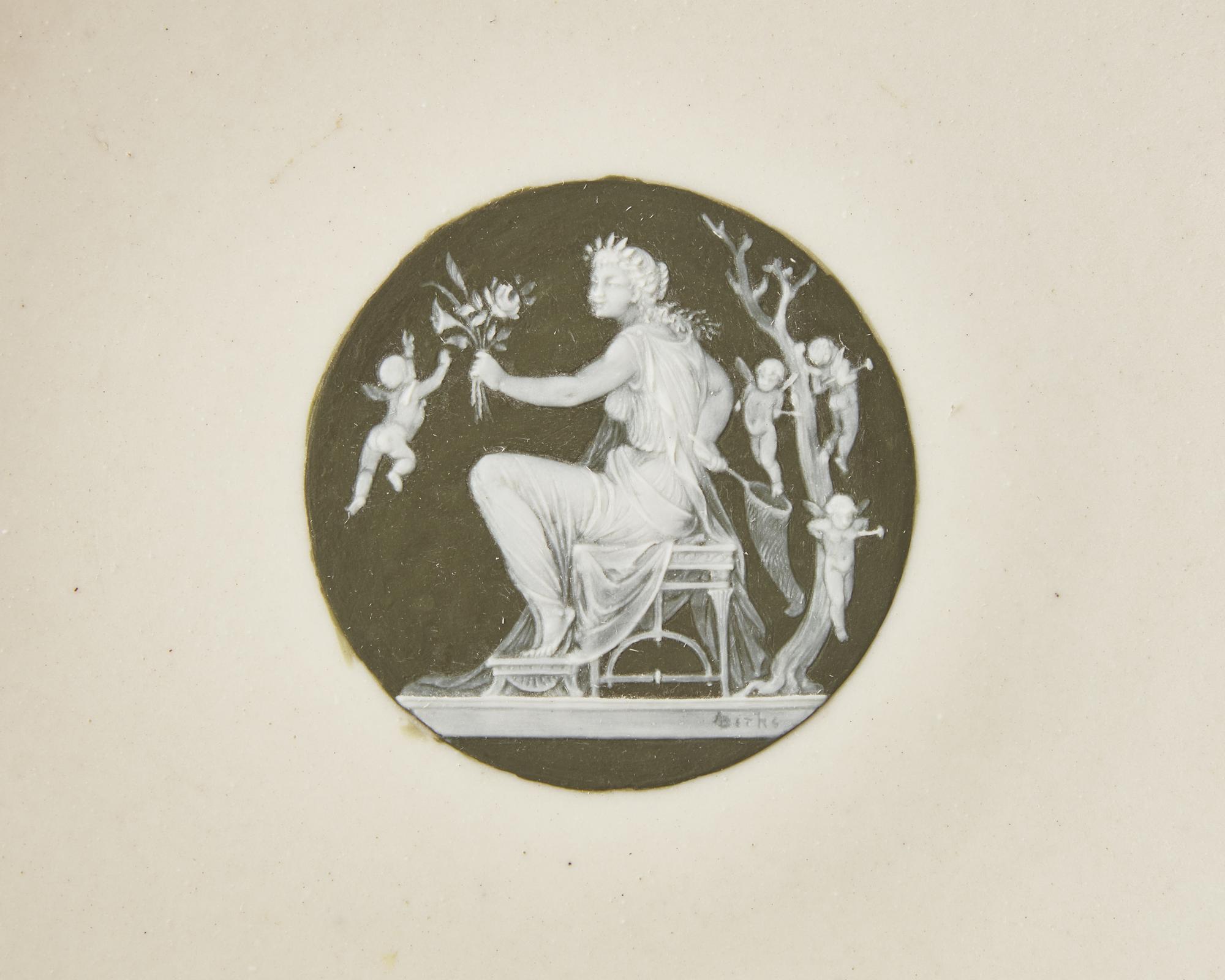 A Minton Pâte-sur-Pâte Biscuit Glazed Dish