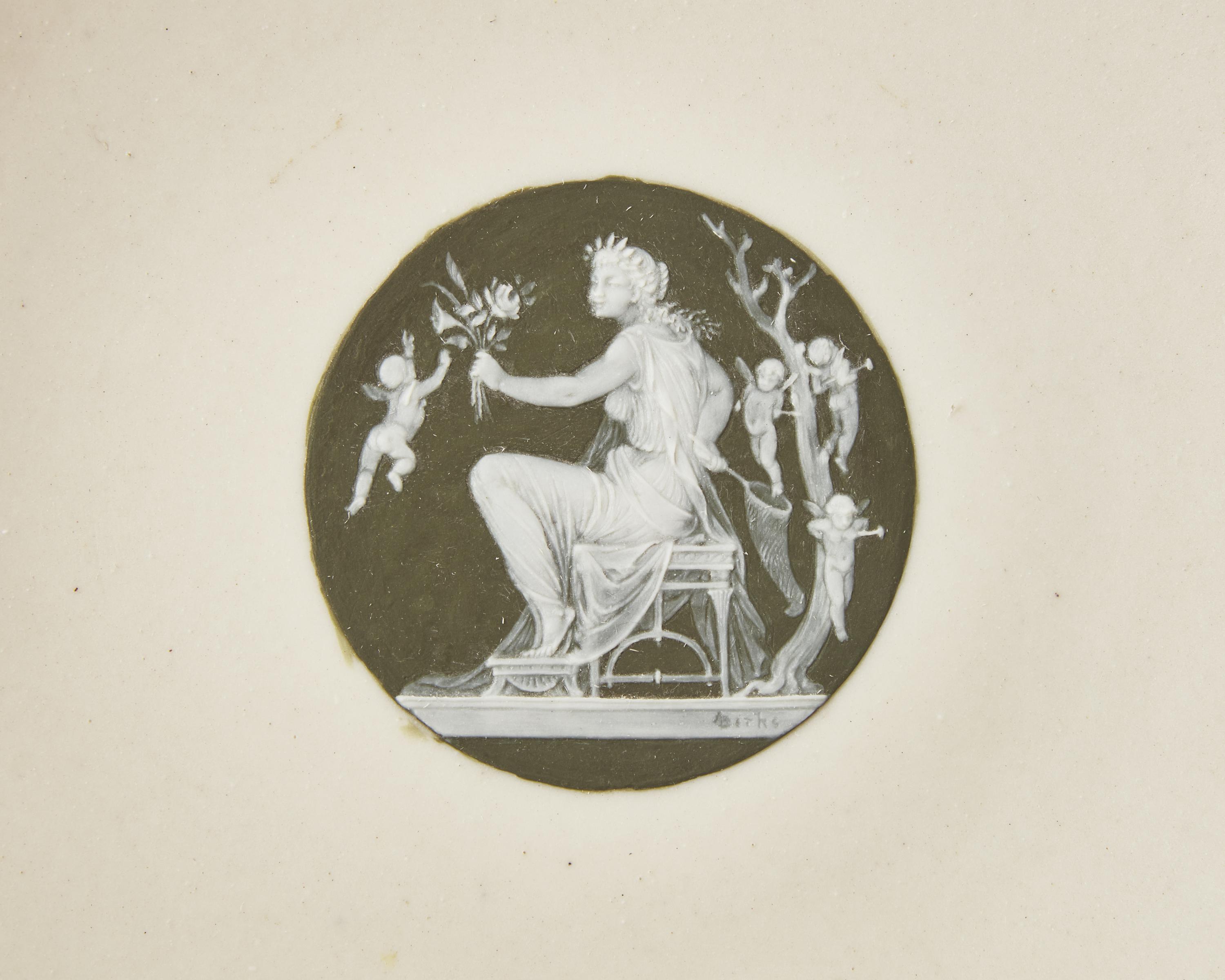 A Minton Pâte-sur-Pâte Biscuit Glazed Dish