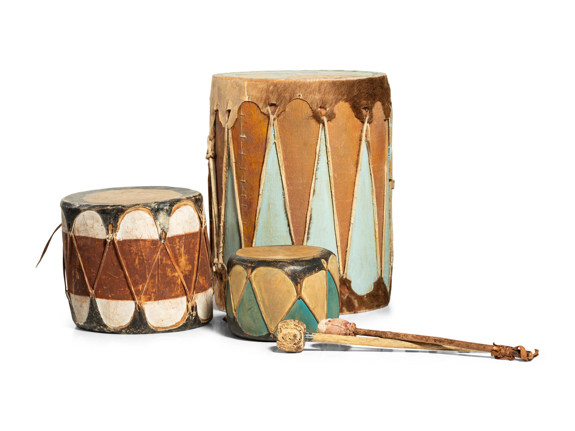 Collection of Cochiti Drums