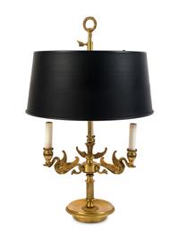 An Empire Style Gilt Metal Bouillotte Lamp