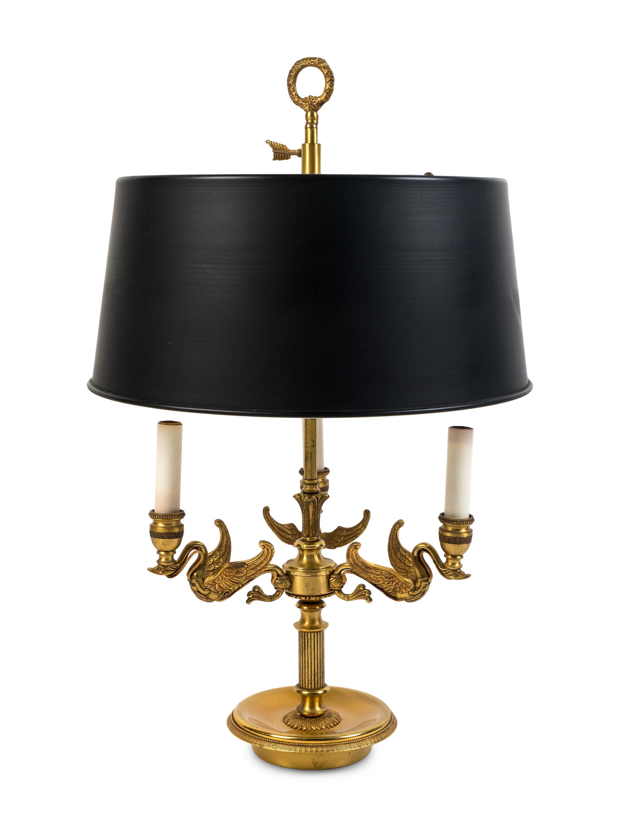 An Empire Style Gilt Metal Bouillotte Lamp