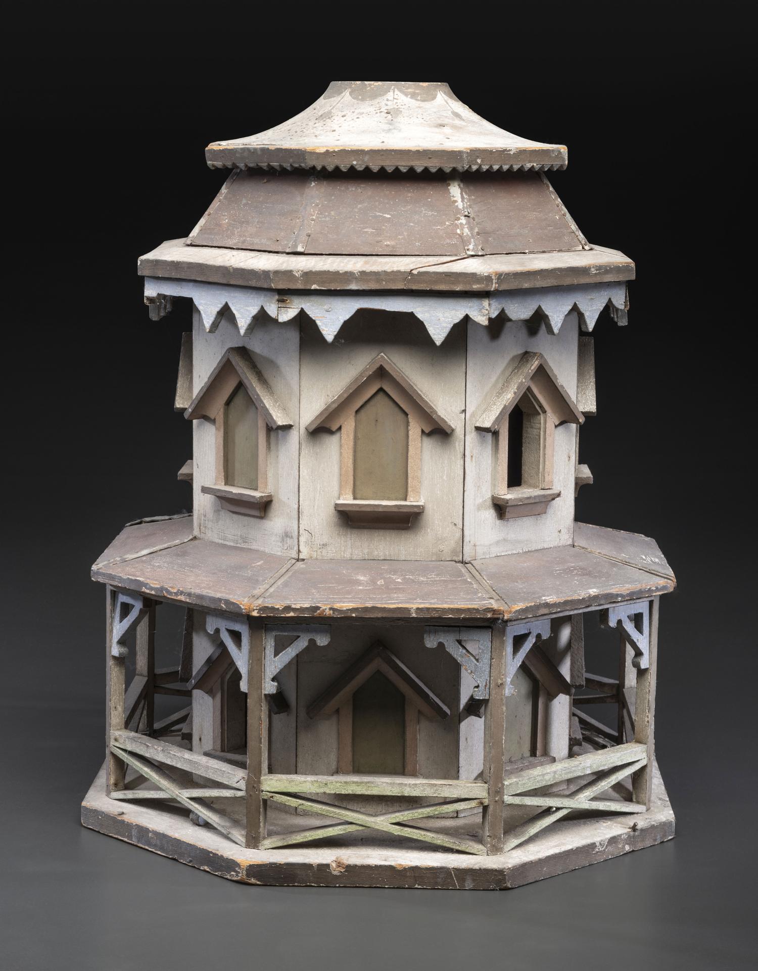 A Carved and Painted Wood Architectural Martin House