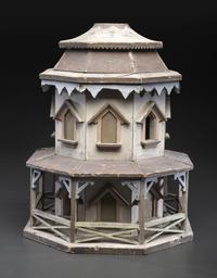 A Carved and Painted Wood Architectural Martin House