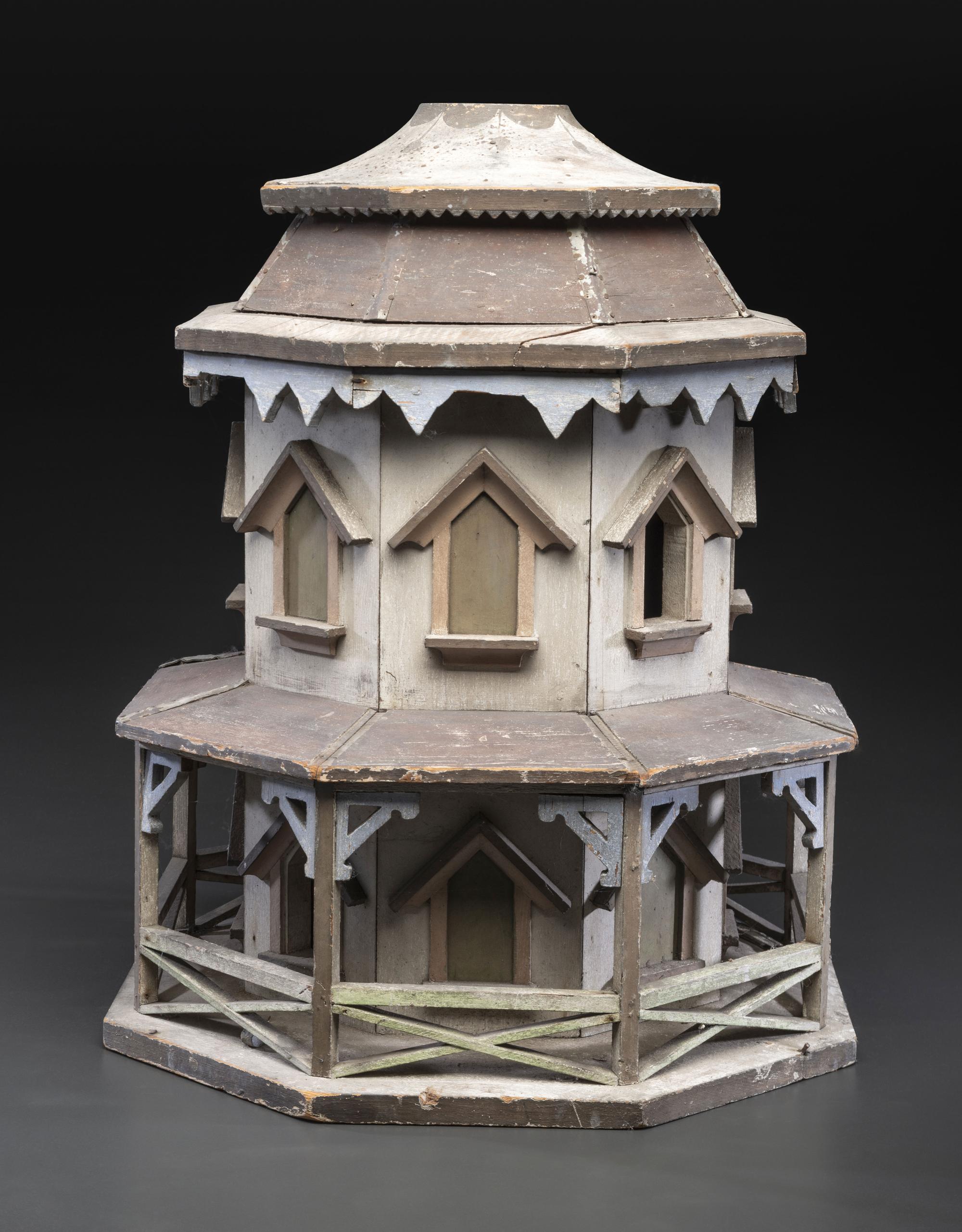 A Carved and Painted Wood Architectural Martin House