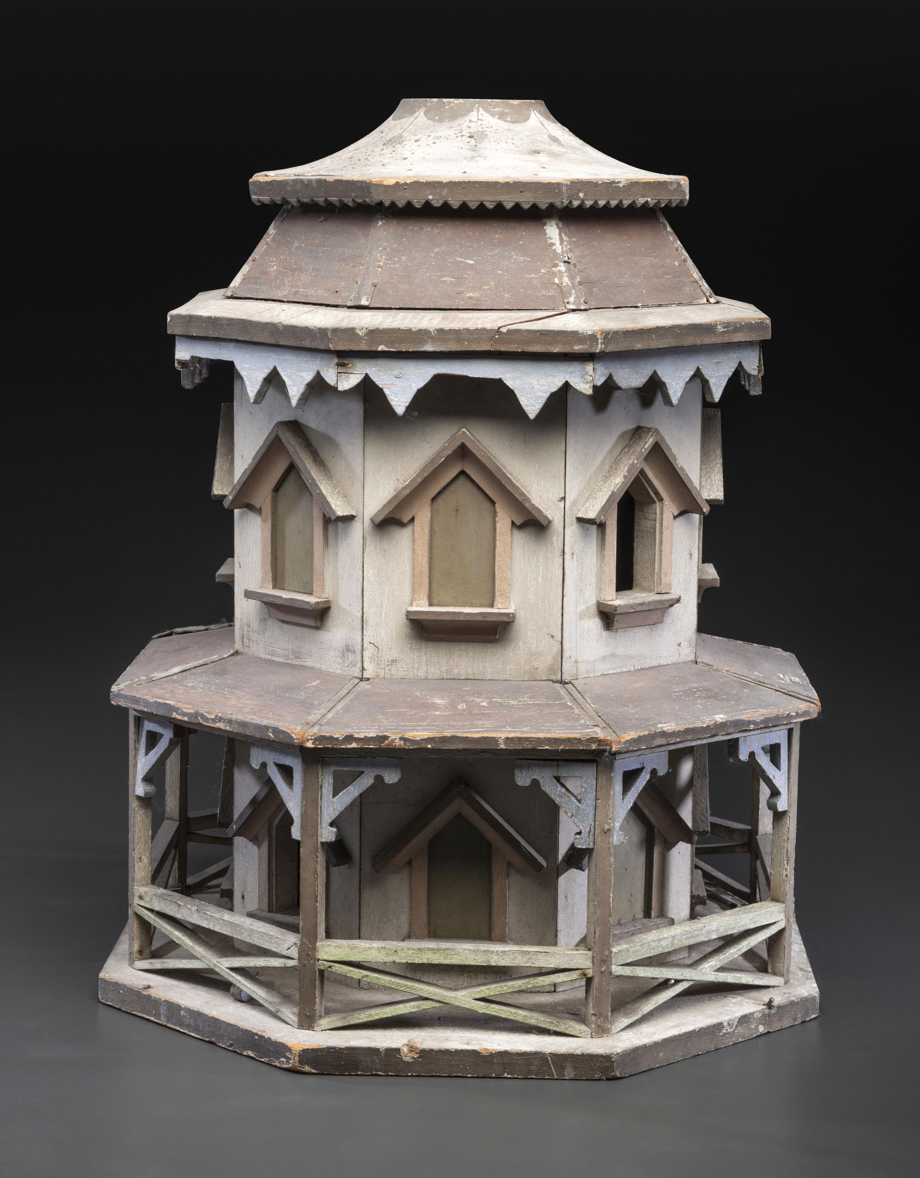 A Carved and Painted Wood Architectural Martin House