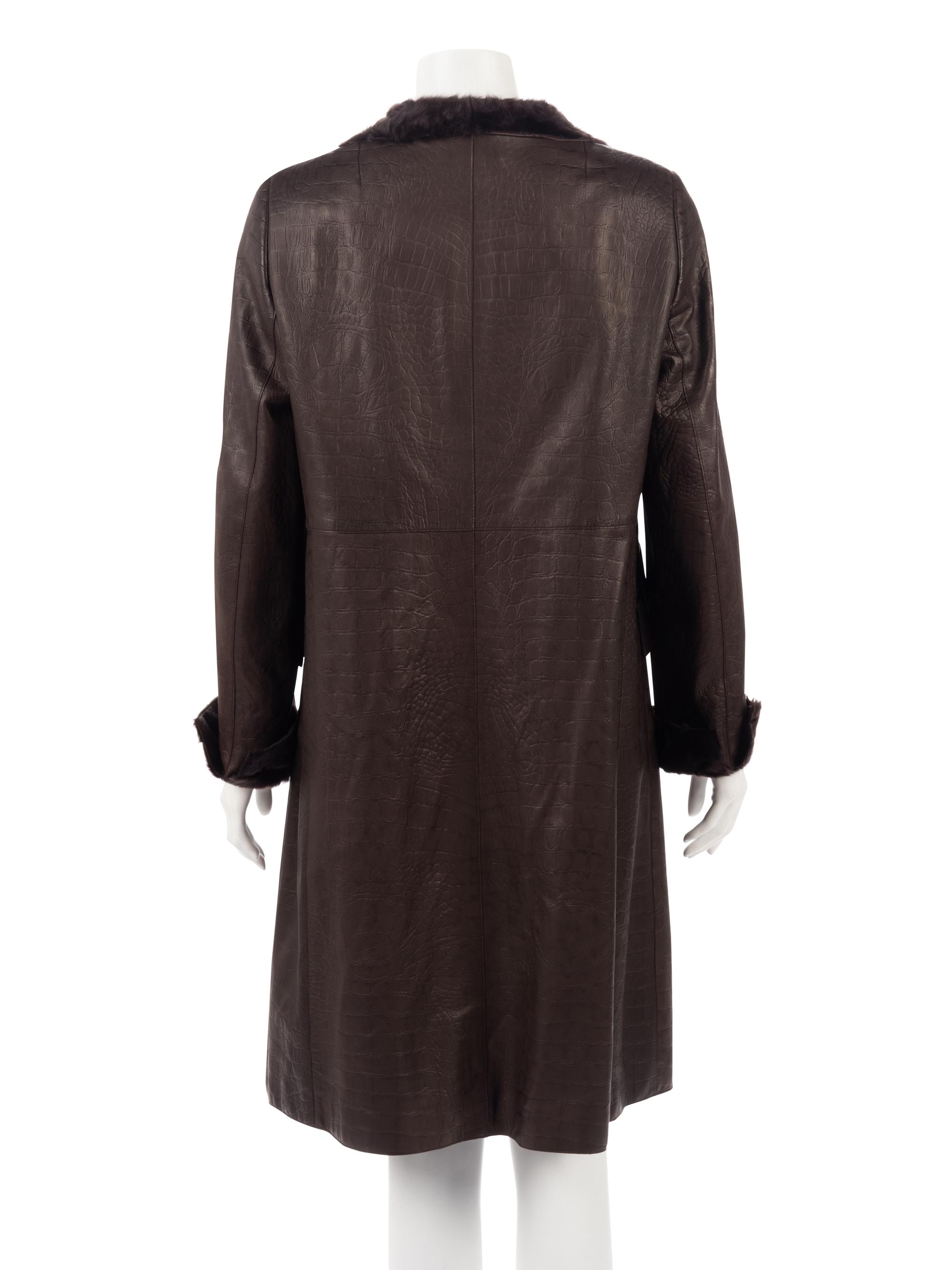Akris Lambskin Leather Jacket Trimmed with Goat Fur