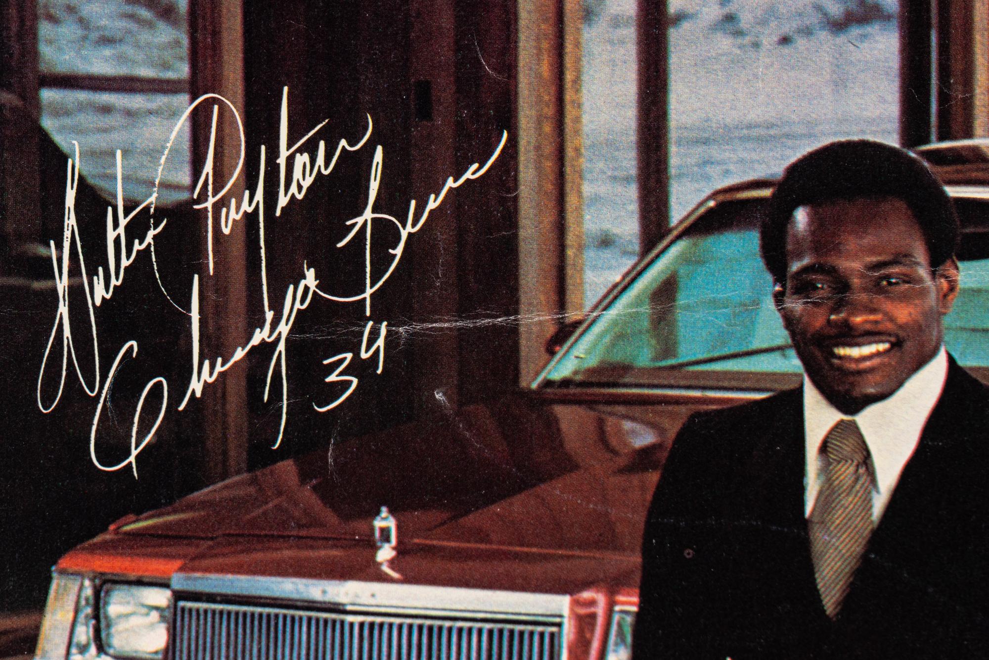 A Group of Two Walter Payton Signed Autograph 1980s Chicago Auto Show Photographs (BAS Beckett Authentication Services Certified),