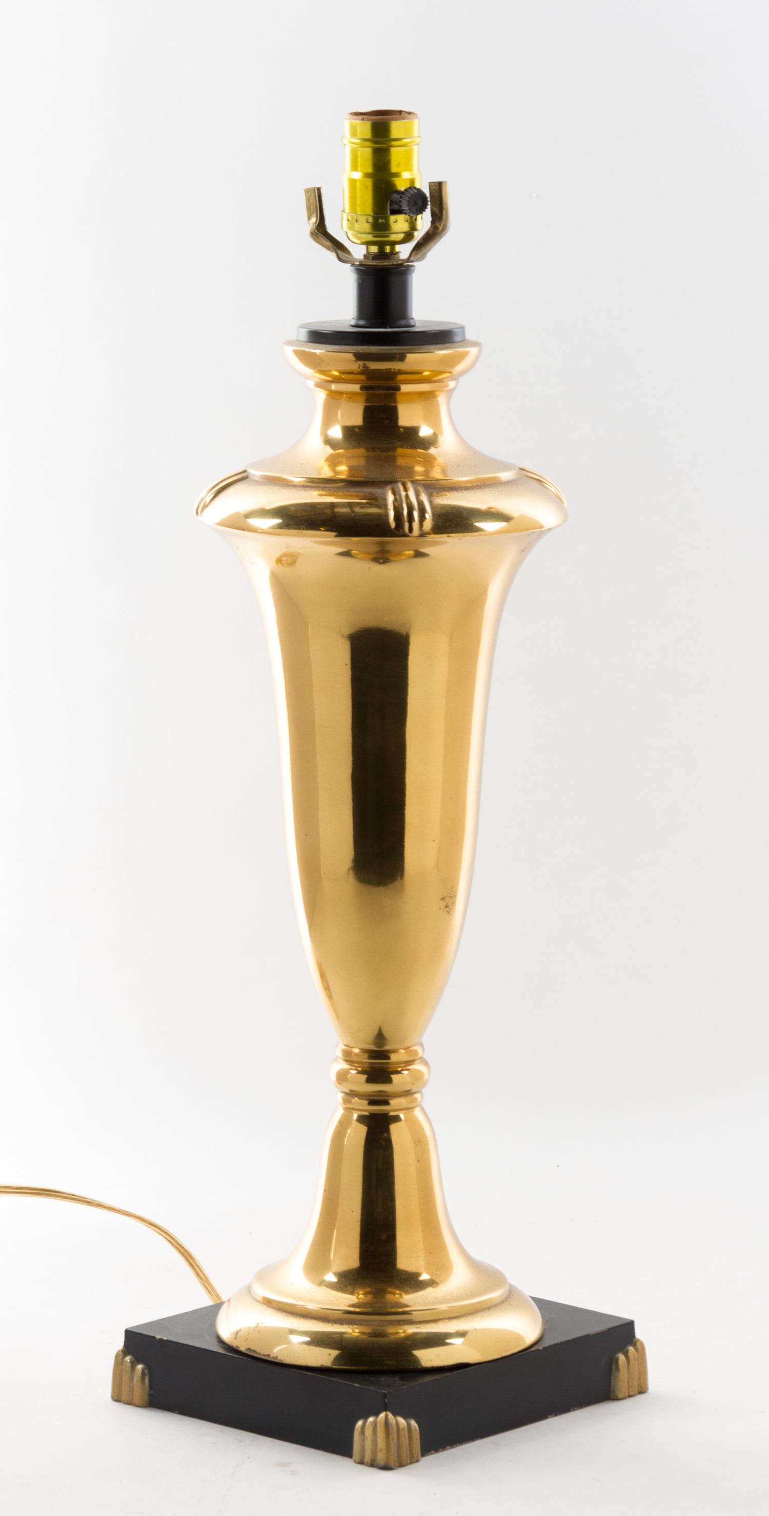 A Brass Vase Height 29 1/4 inches.
