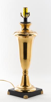 A Brass Vase Height 29 1/4 inches.
