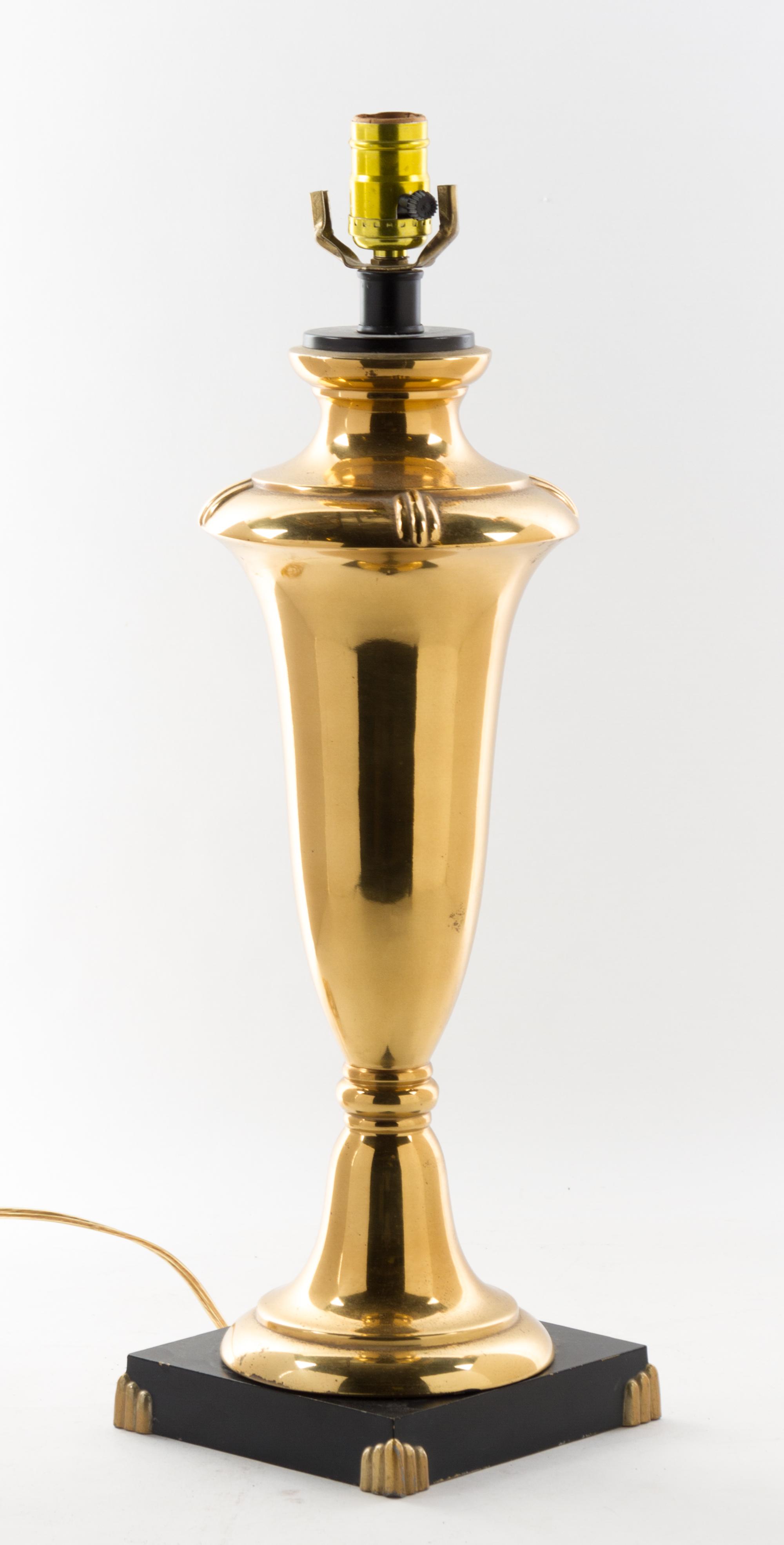 A Brass Vase Height 29 1/4 inches.