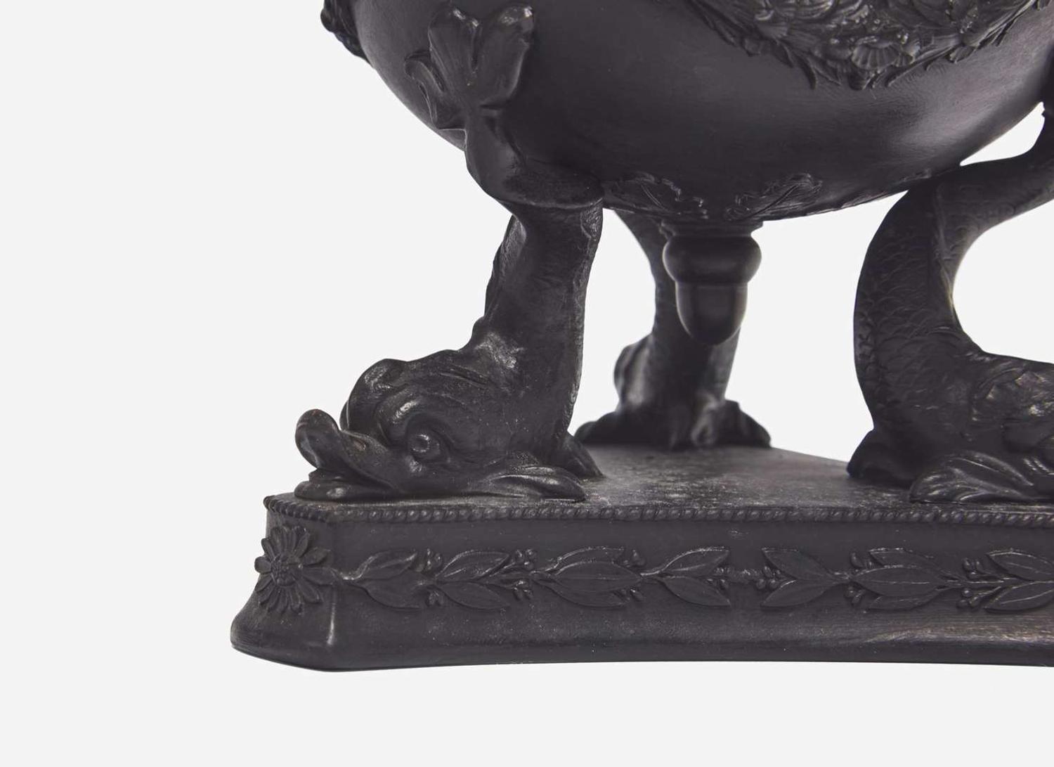 A Wedgwood Black Basalt Dolphin Pastille Burner, UK, early 19th century