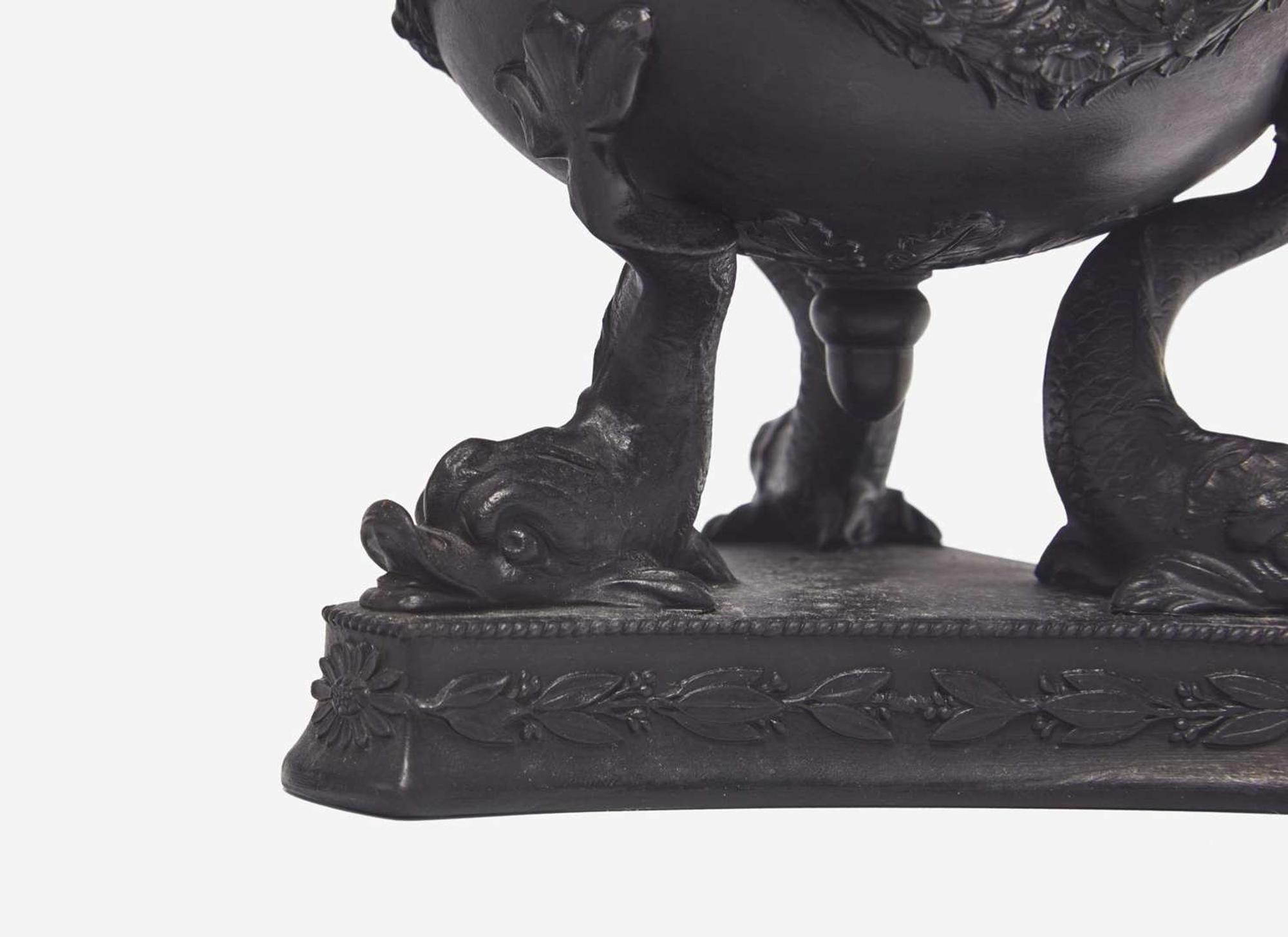 A Wedgwood Black Basalt Dolphin Pastille Burner, UK, early 19th century