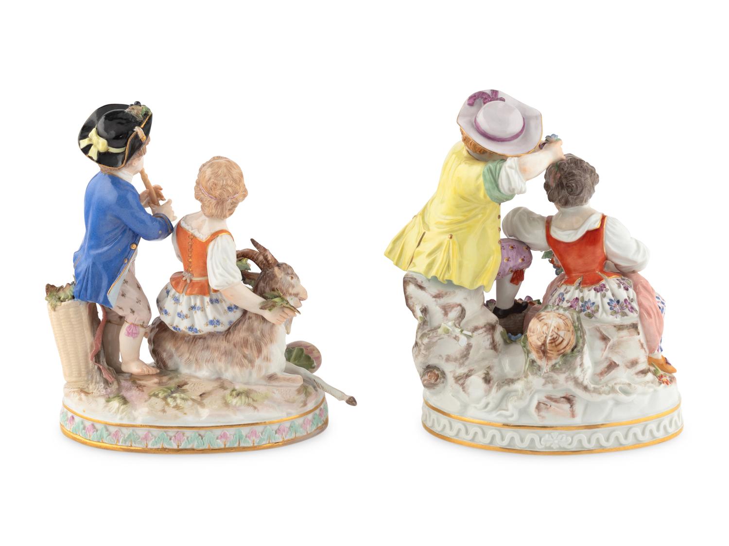 Two Meissen Porcelain Figural Groups