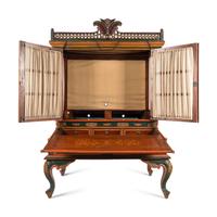 A Continental Painted Bureau Cabinet