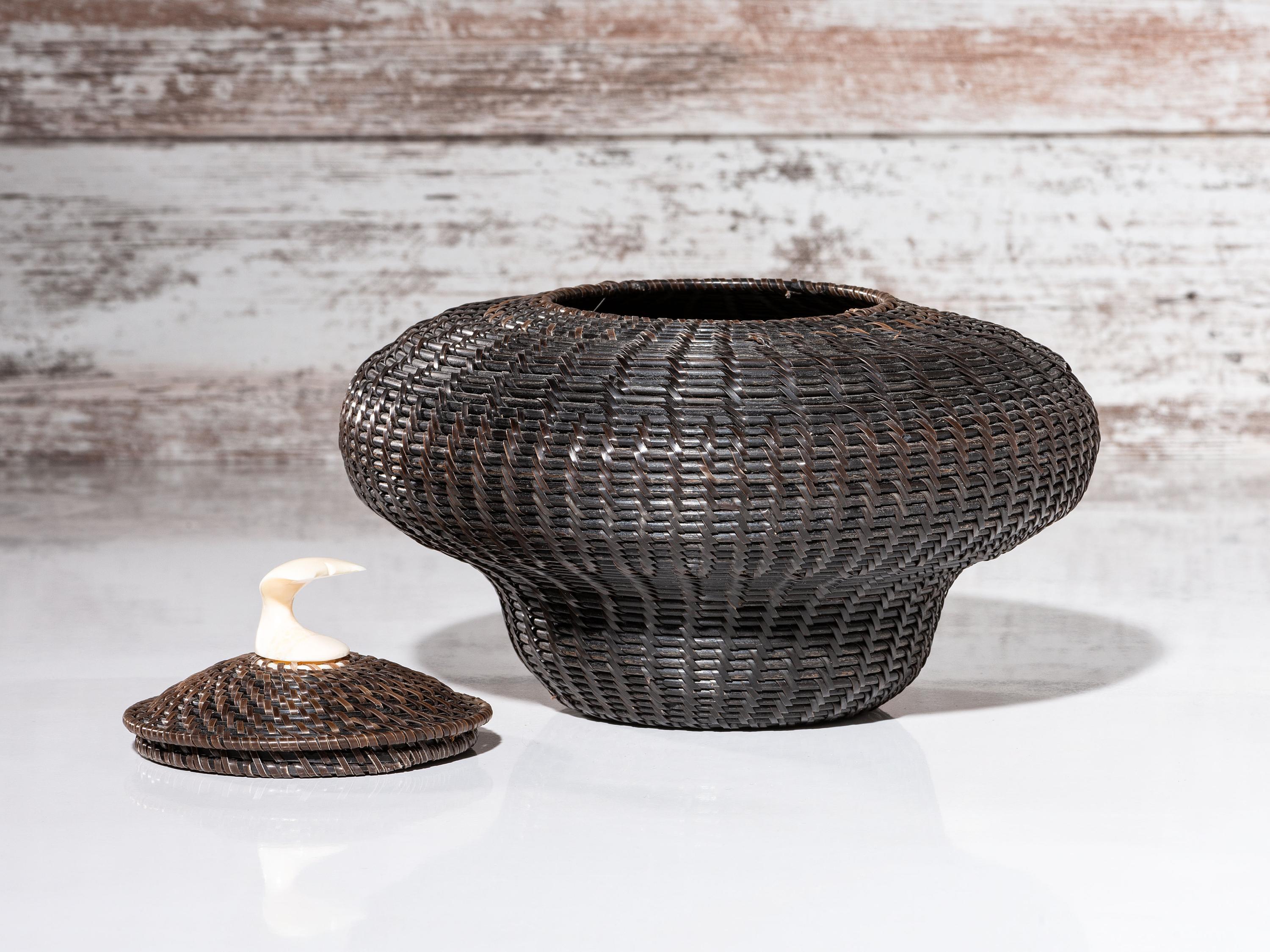 Baleen Basket, with Whale Finial