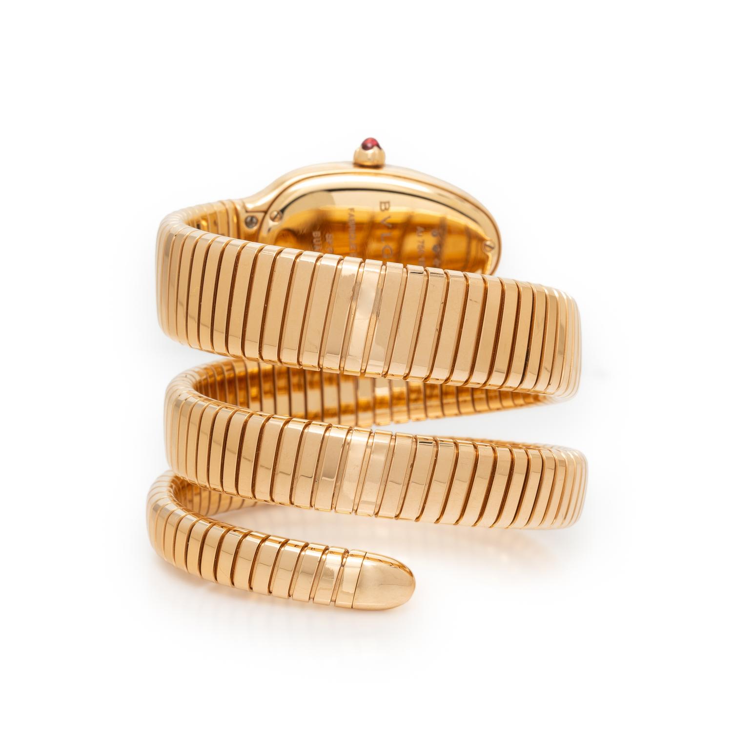 BULGARI, REF. 103002 'SERPENTI TUBOGAS' 18K ROSE GOLD WATCH WITH DIAMONDS, BOX AND PAPERS