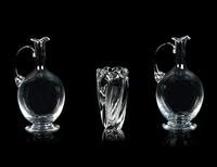 Two Blown Glass Pitchers and an Orrefors Glass Vase