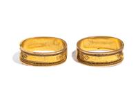 VICTORIAN, PAIR OF YELLOW GOLD BANGLE BRACELETS