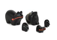 Five Carved Jet Zuni Bear Fetishes Height of largest 3 x length 5 1/2 inches