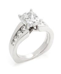A Platinum, White Gold and Diamond Ring, 6.20 dwts.