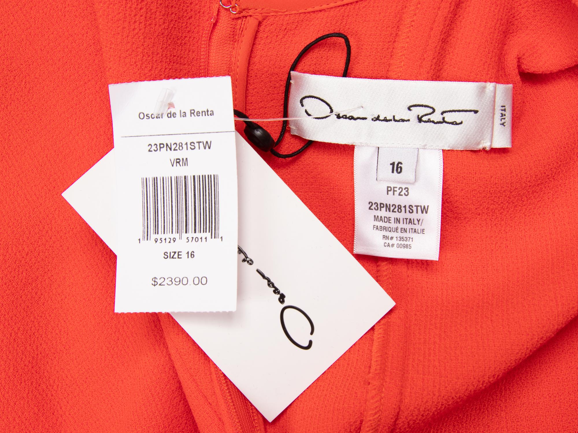 OSCAR DE LA RENTA, ORANGE SHORT SLEEVE DRESS NWT