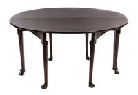 A Pair of George III Mahogany Campaign Tables, 19TH CENTURY, Height 28 x width 55 x depth 47 1/2 inches (joined). — 19TH CENTURY,