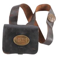 U.S. Pattern of 1861 .58 Caliber Cartridge Box with Sling and Both Plates