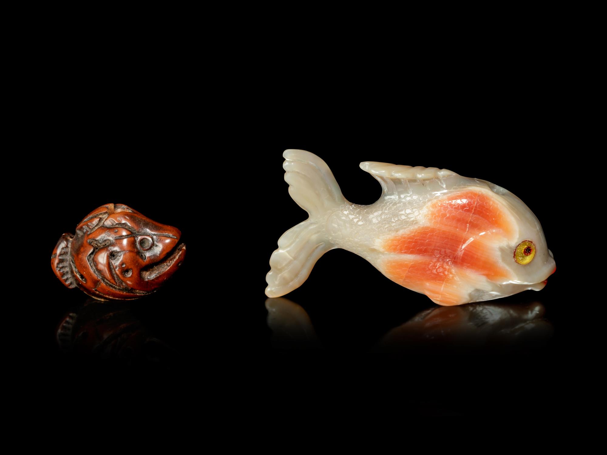 Two Fish-Form Ojime