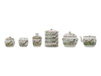 Six Chinese Famille Rose Porcelain Wares