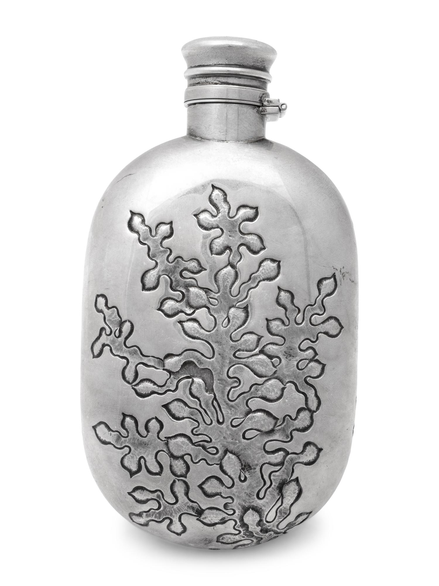 A Gorham Silver Sea Themed Flask