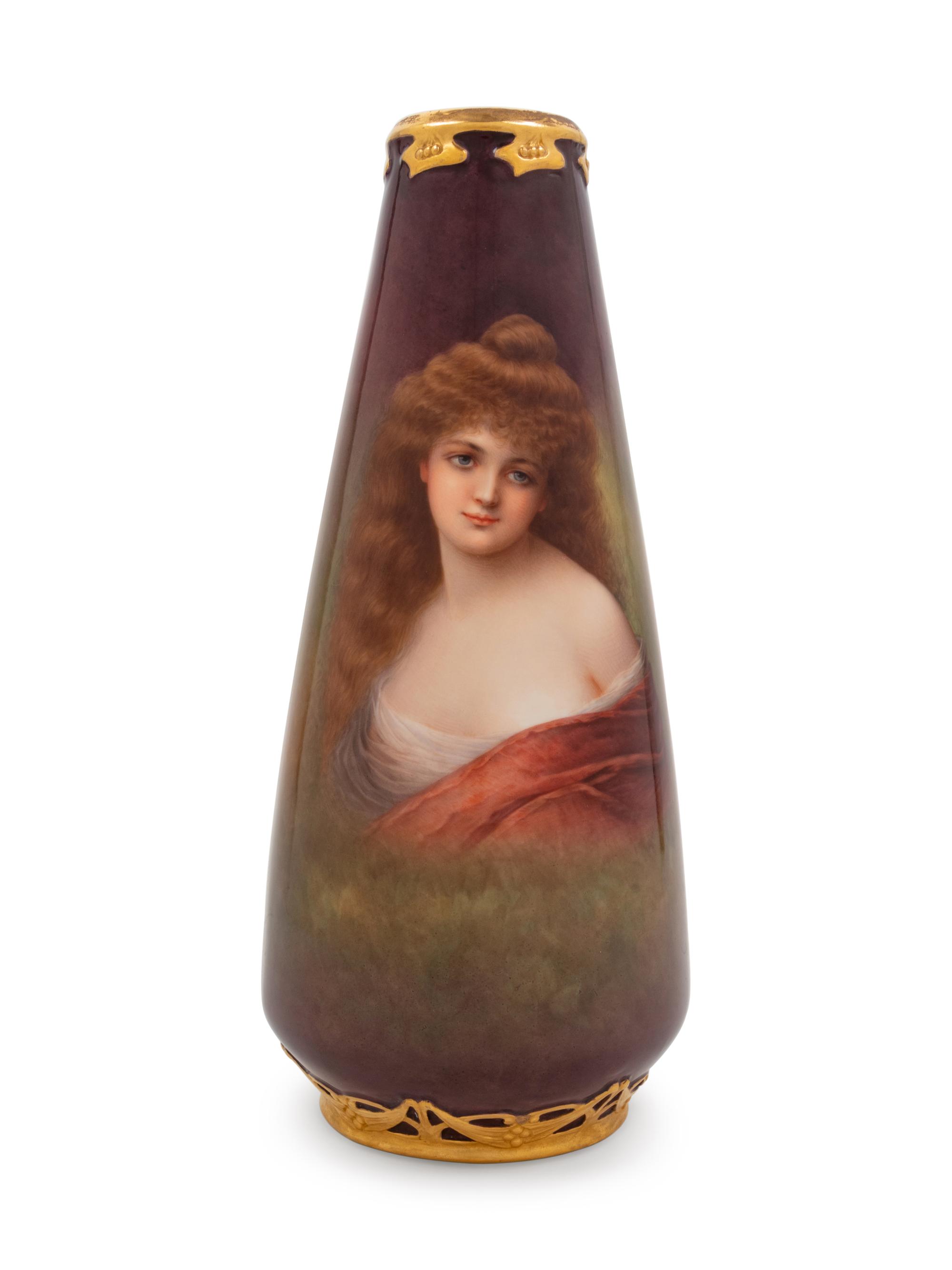 A Vienna Porcelain Portrait Vase